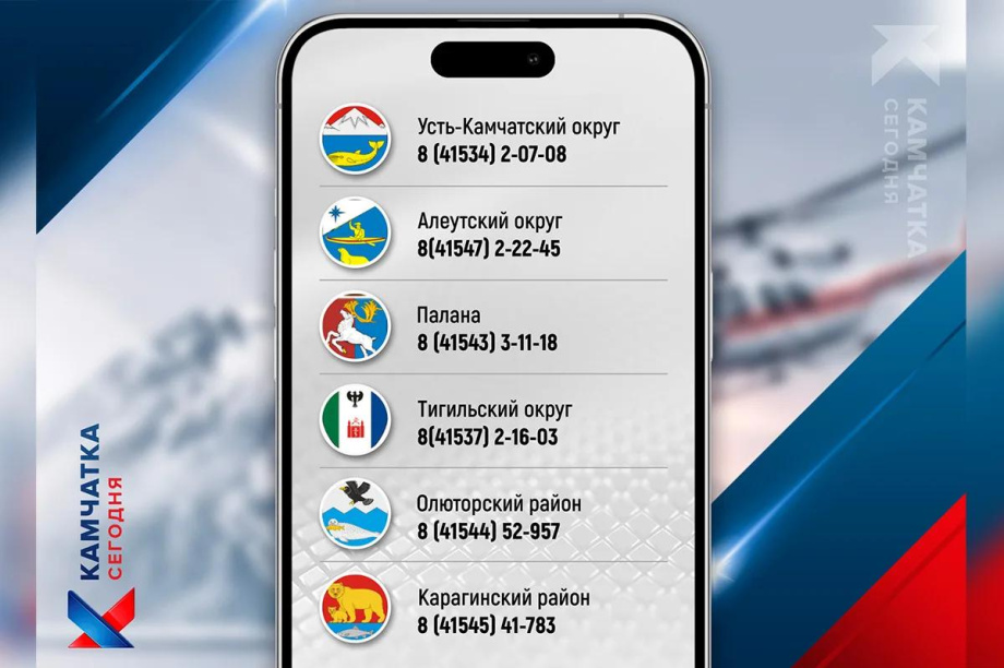 На время отключения интернета на Камчатке публикуем дежурные номера ЕДДС всех районов. . Фотография 3